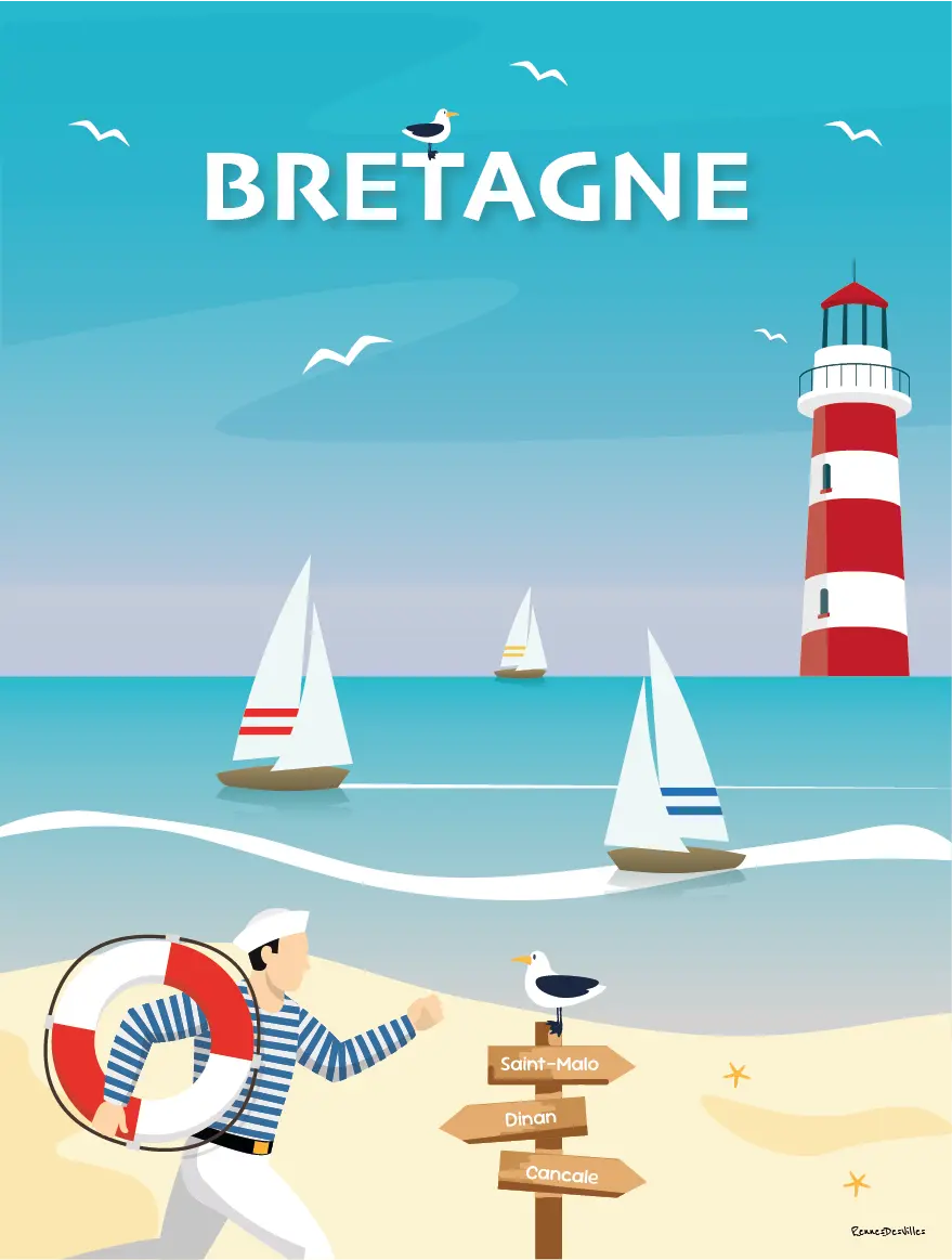 Affiche "Bretagne marin"