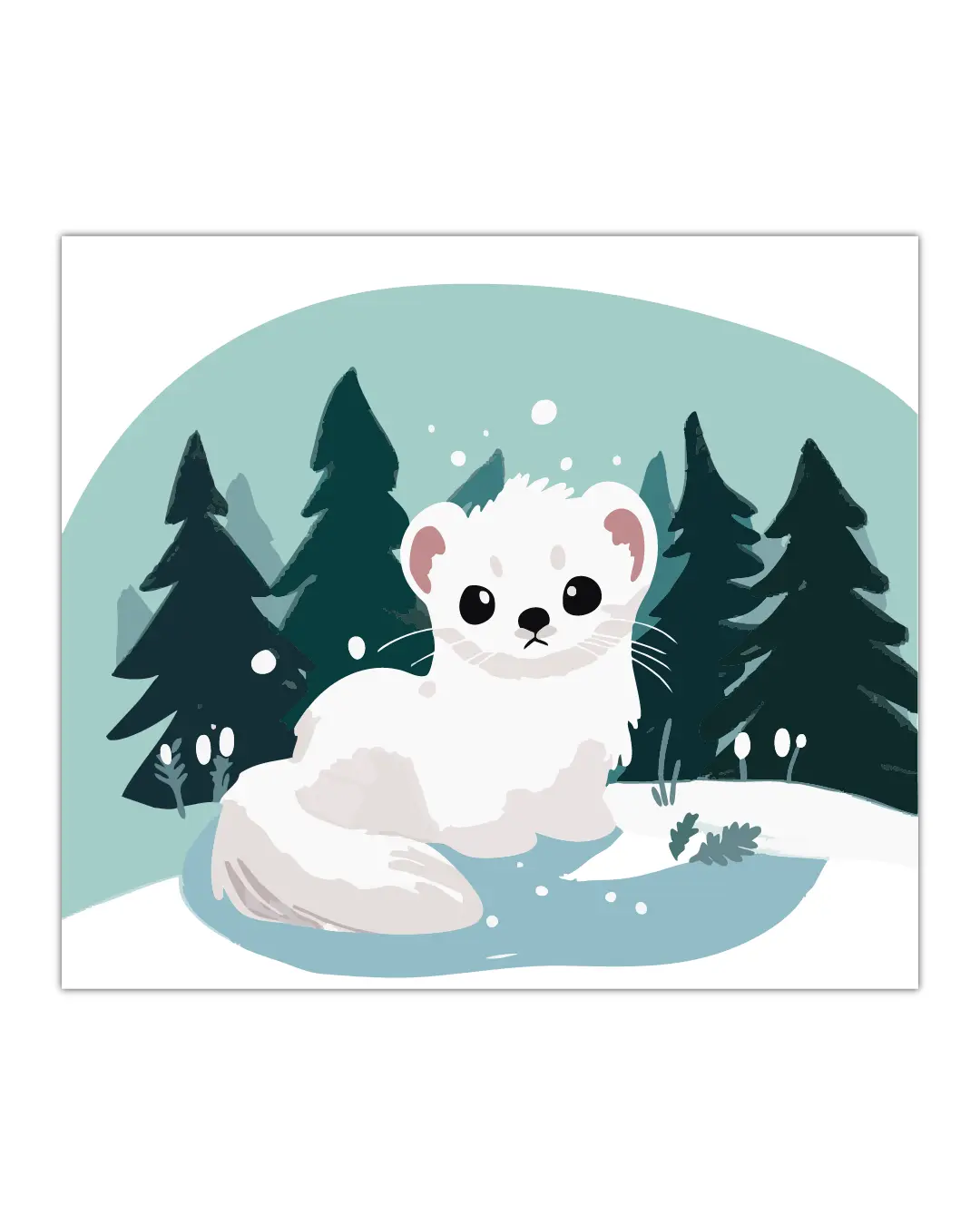 Carte de voeux "Une Hermine en hiver"