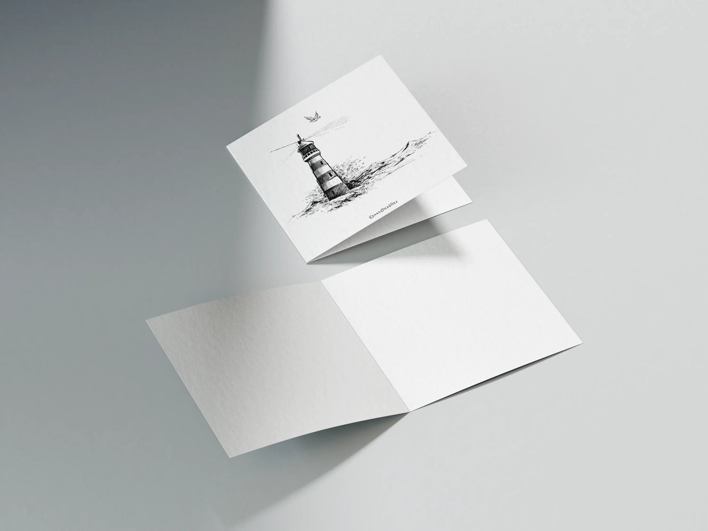 Carte postale "Le phare crayonné"