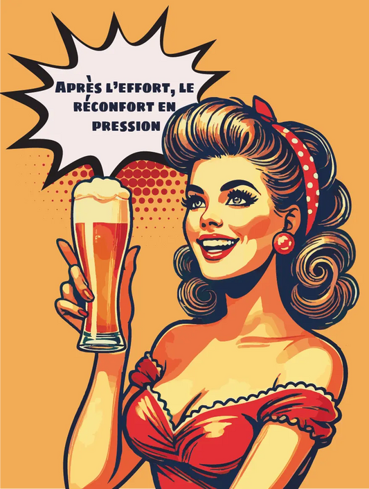 Affiche "Une femme et sa bière"