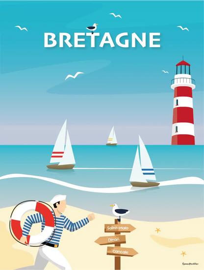 Affiche "Bretagne marin"