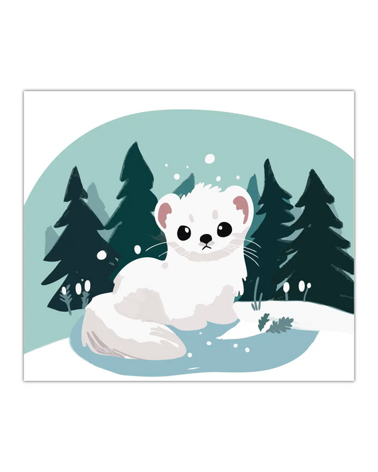 Carte de voeux "Une Hermine en hiver"
