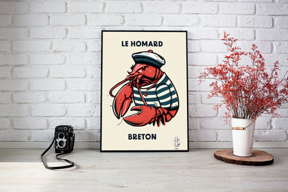 Affiche "Le homard breton"