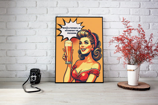 Affiche "Une femme et sa bière"