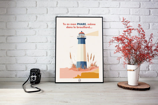Affiche "Tu es mon phare, même dans le brouillard…"