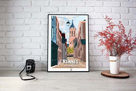 Affiche "rue de Saint-Melaine"